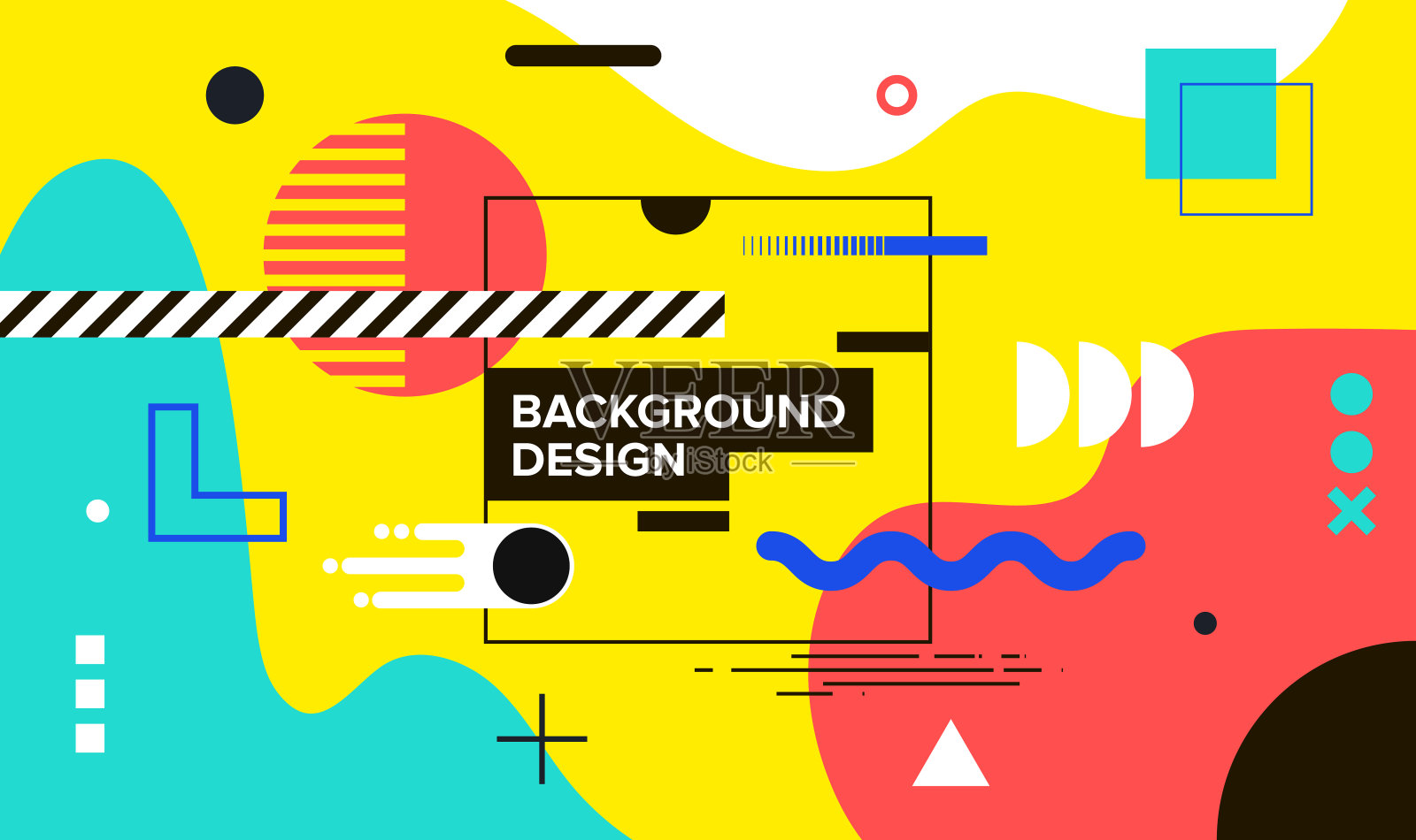 现代抽象封面集,最小封面设计。彩色几何背景,矢量插图。插画图片素材