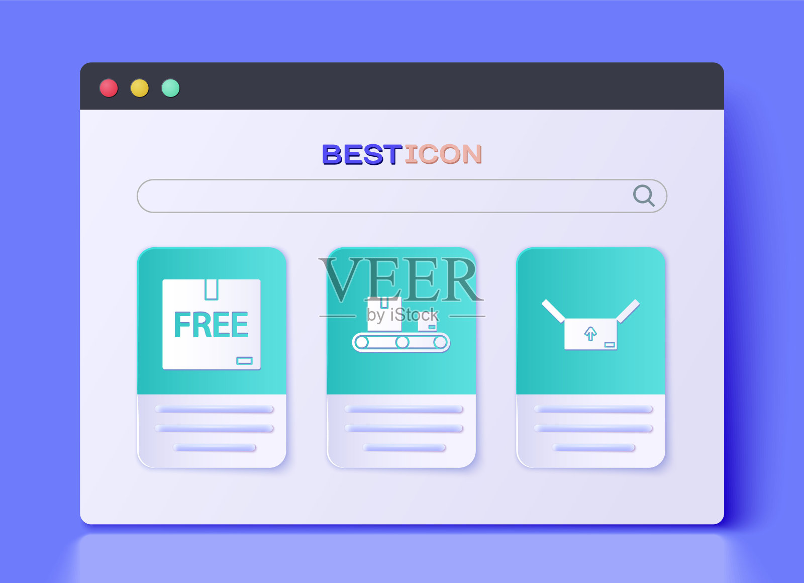设置输送带与纸板箱,纸板箱自由符号和纸板箱与交通符号图标。向量图标素材