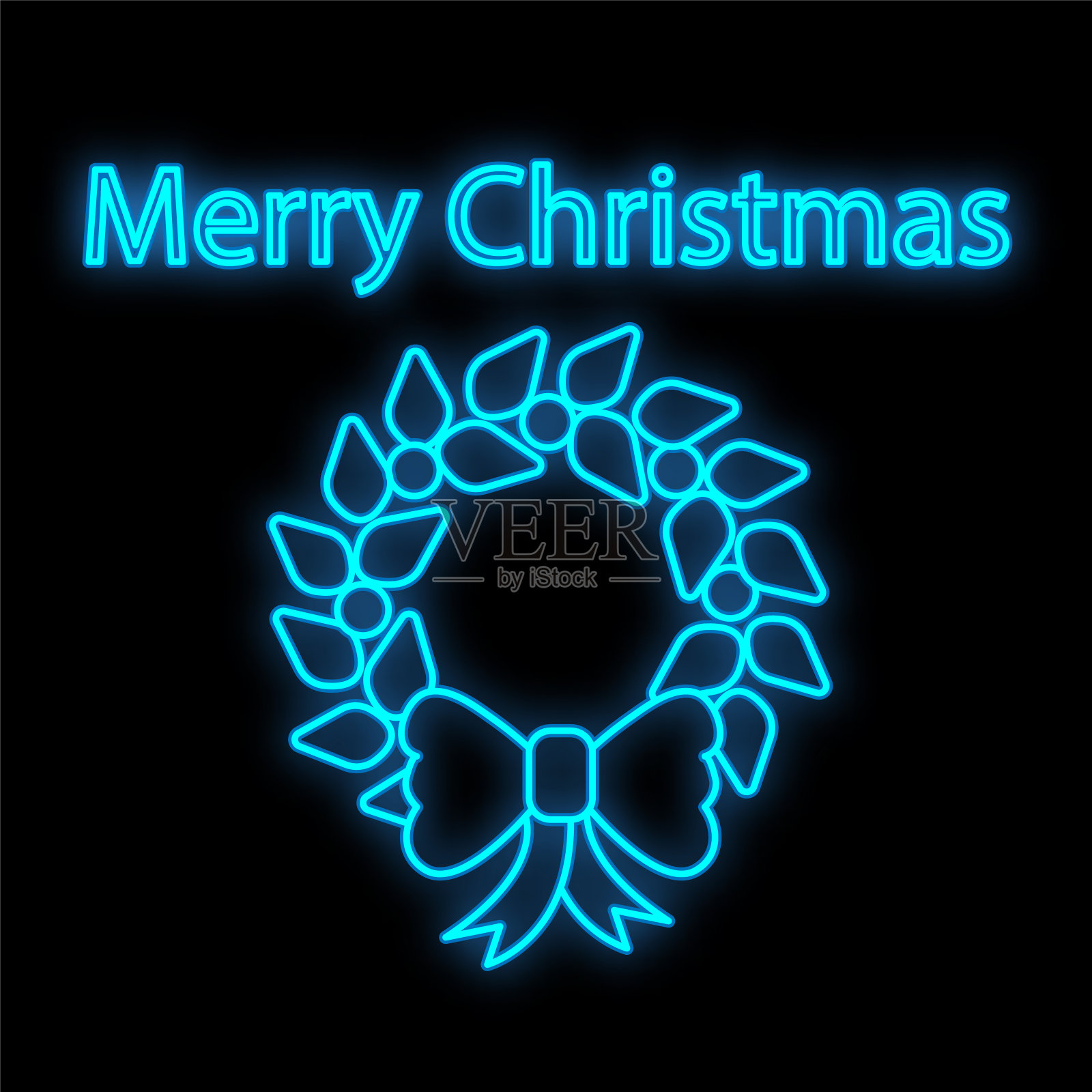 圆润的圣诞花环与云杉树枝和雪花孤立在白色。无尽的垂直图案刷。用于节日设计、公告、明信片、海报插画图片素材