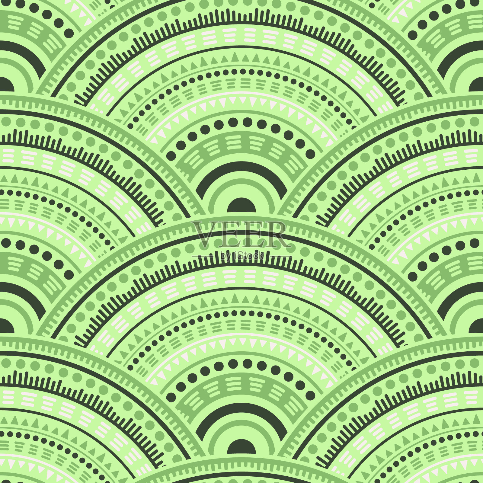 民族圆形成无缝几何图案。插画图片素材