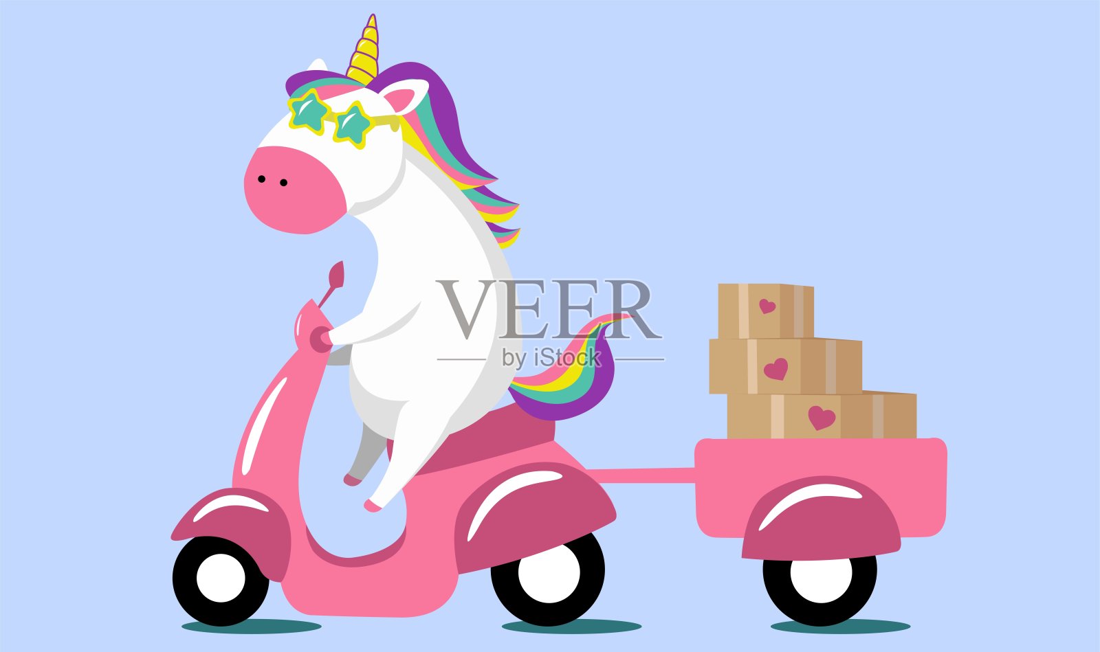 爱交付。插画图片素材