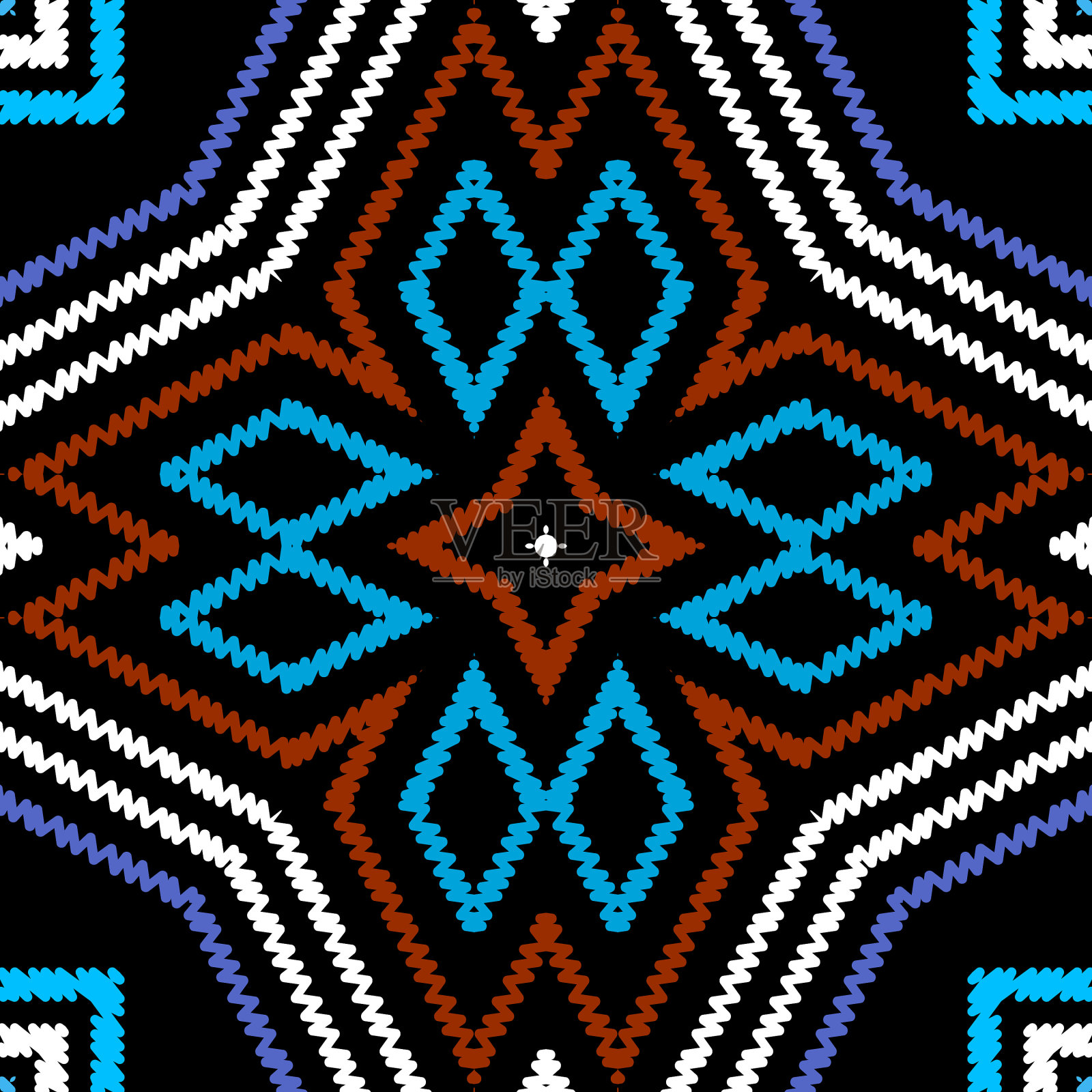 纹理无缝图案彩色条纹插画图片素材