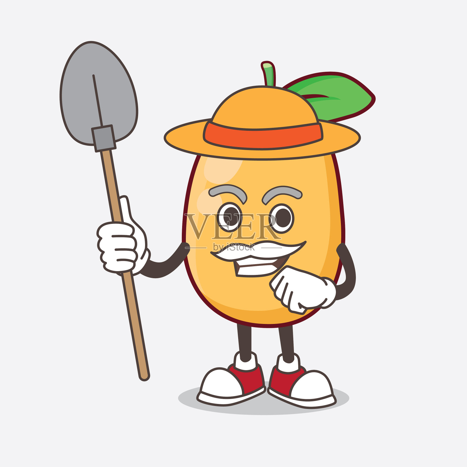 金橘水果卡通人物与帽子插画图片素材