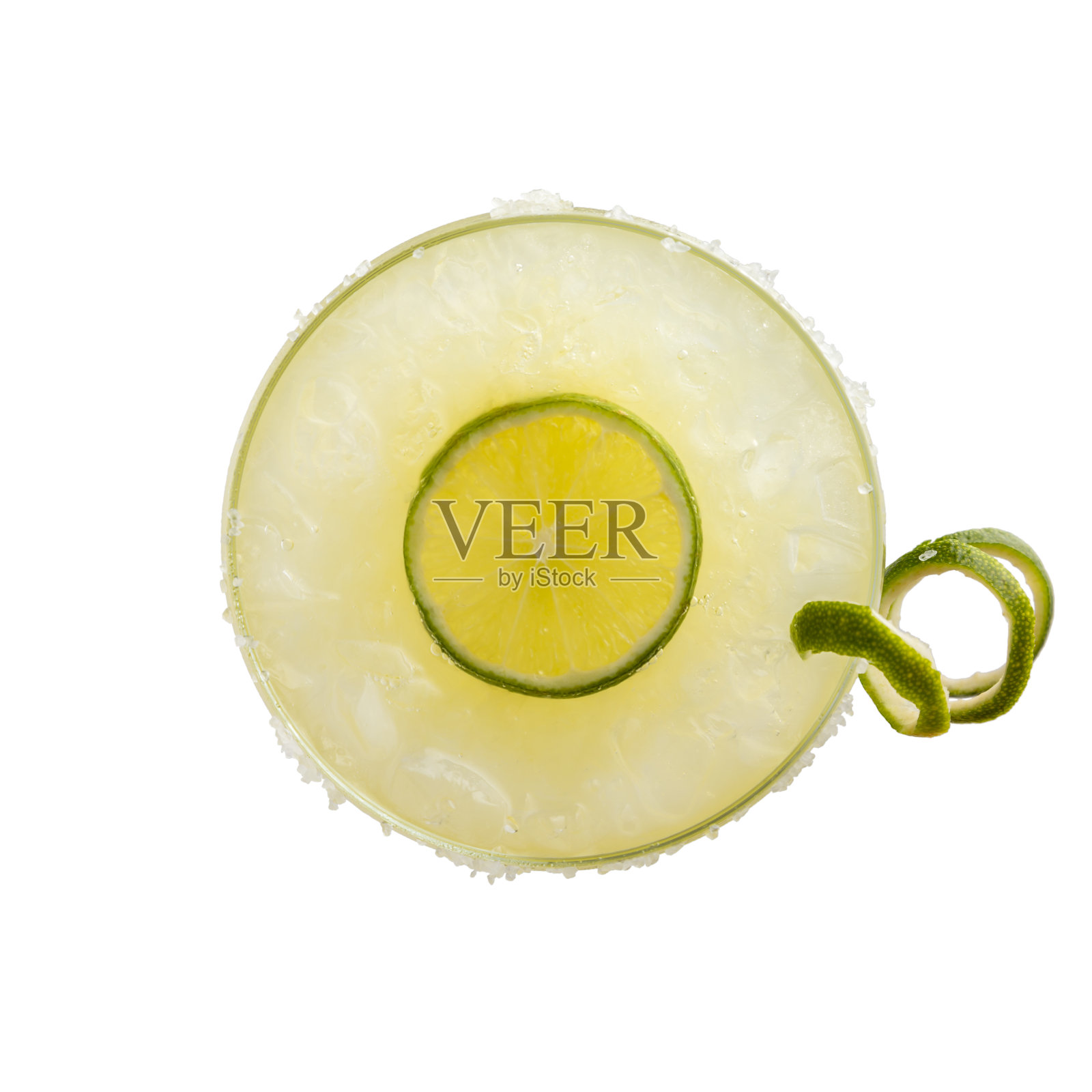 俯瞰青柠玛格丽塔鸡尾酒照片摄影图片