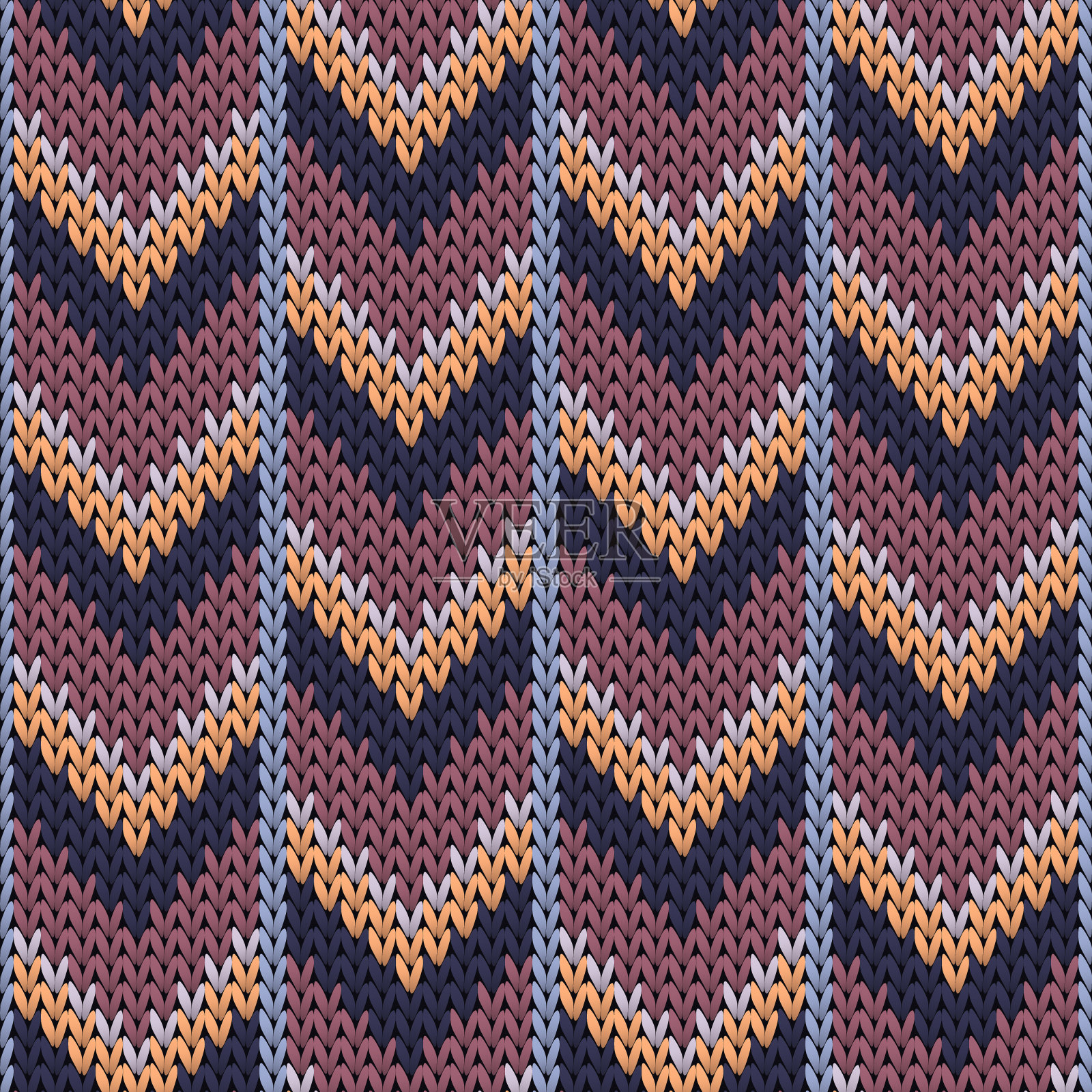 时尚的向下箭头线针织纹理插画图片素材