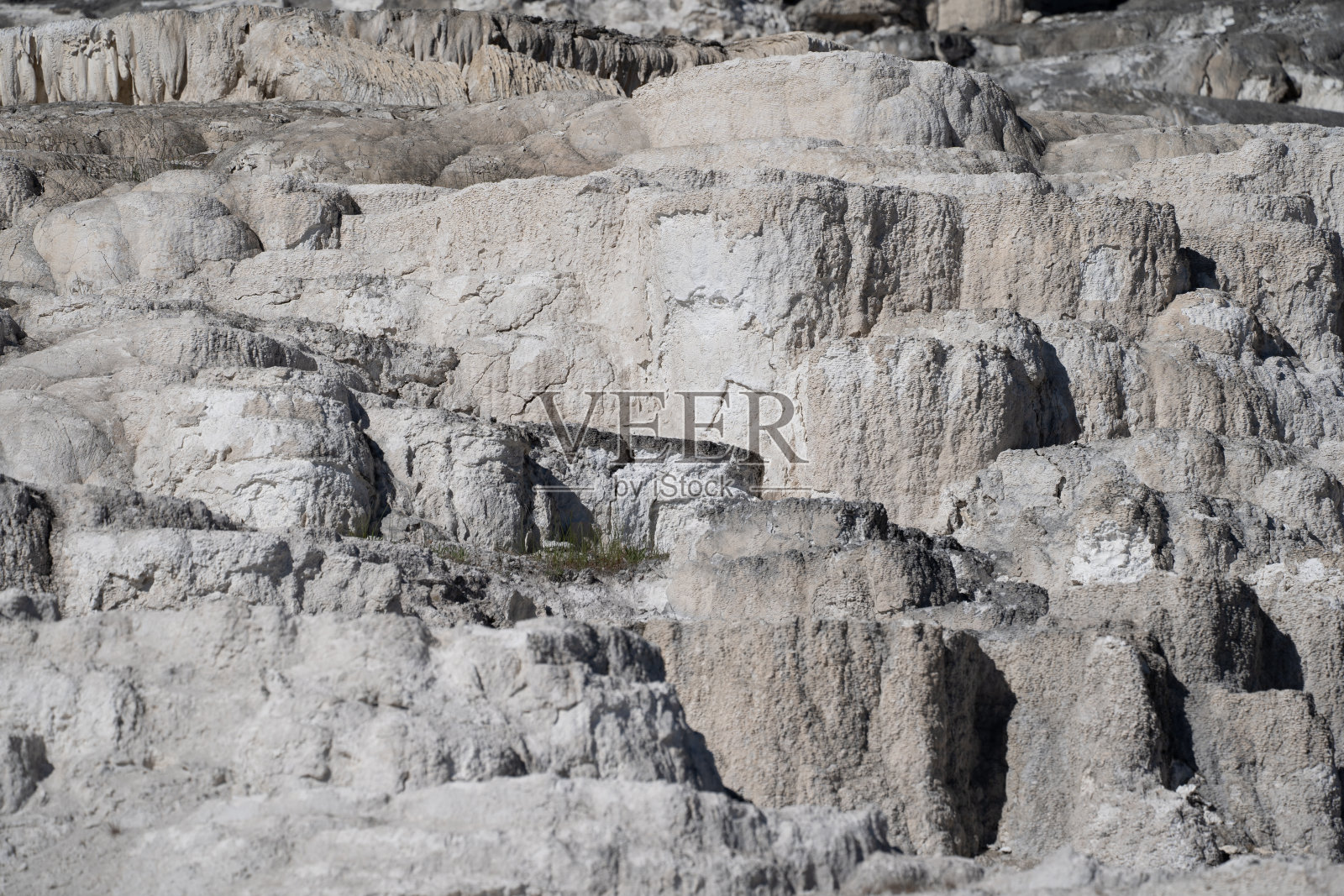黄石国家公园猛犸温泉的下层梯田区域。近距离的照片照片摄影图片