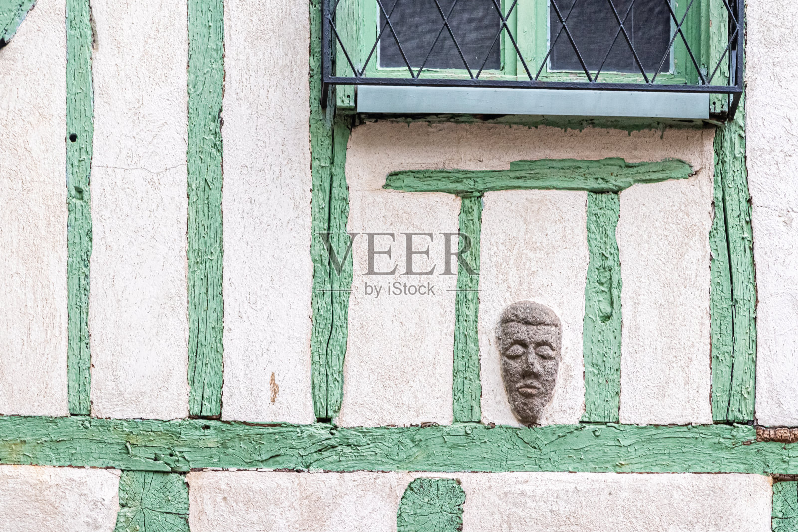 布列塔尼瓦内大街上的老房子照片摄影图片