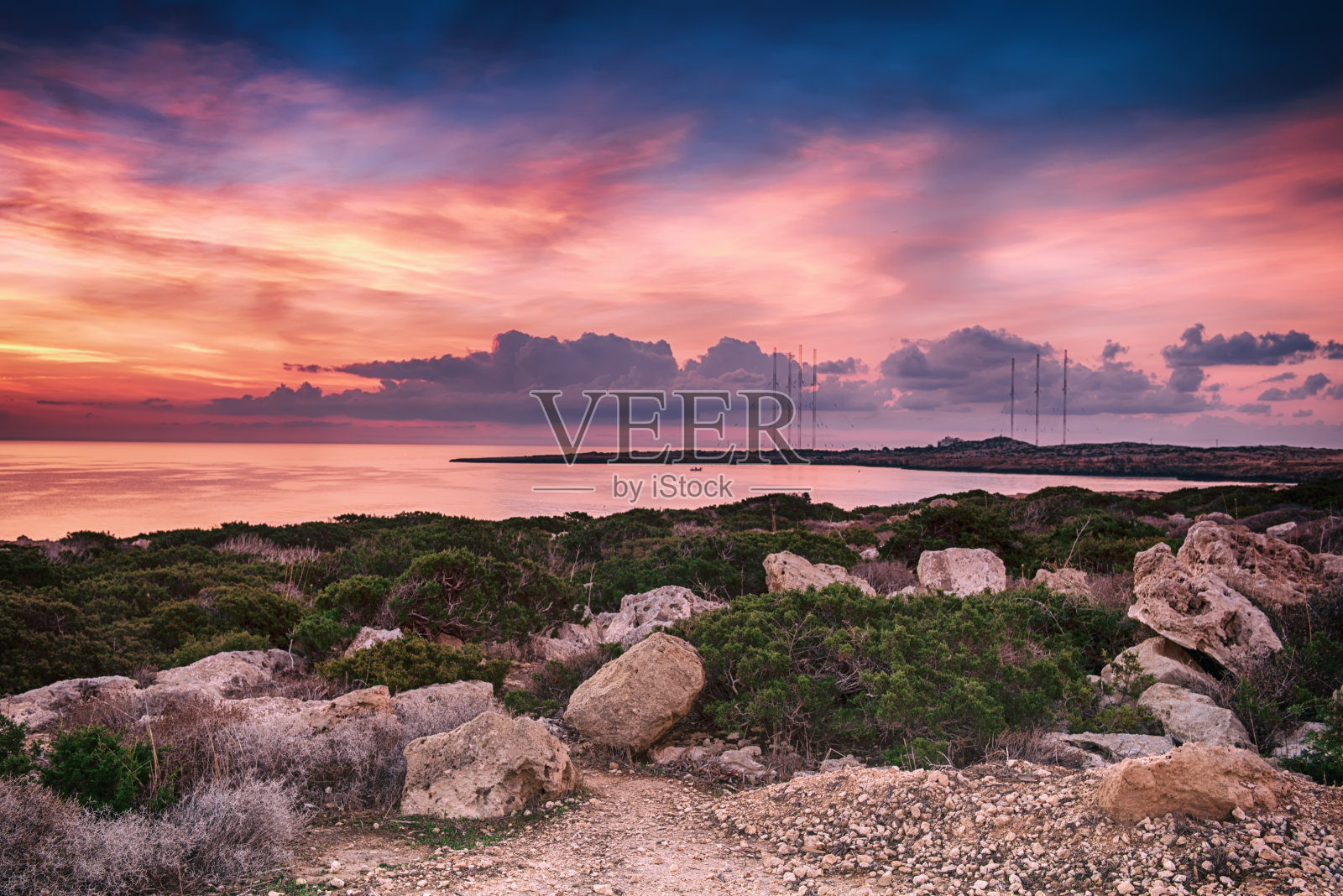 塞浦路斯美丽的日出照片摄影图片