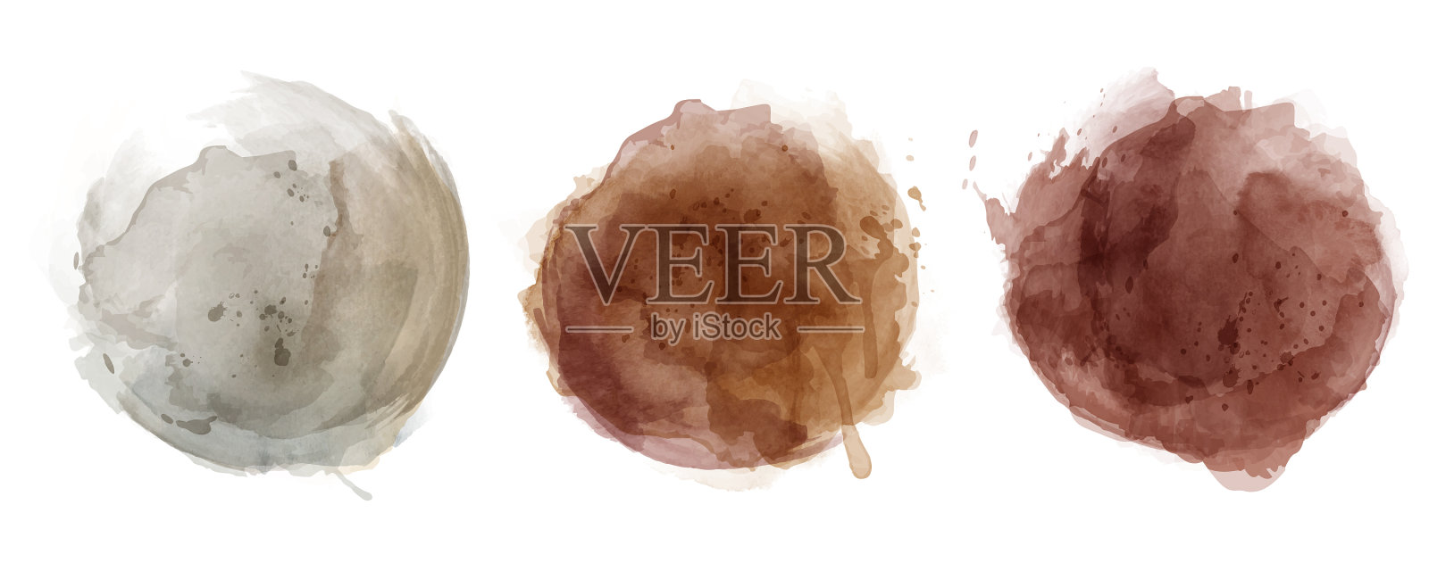 设置手绘复古水彩插画图片素材