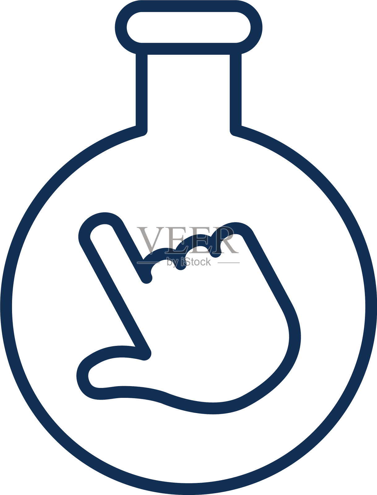 在线教育手握化学烧瓶概念设计元素图片