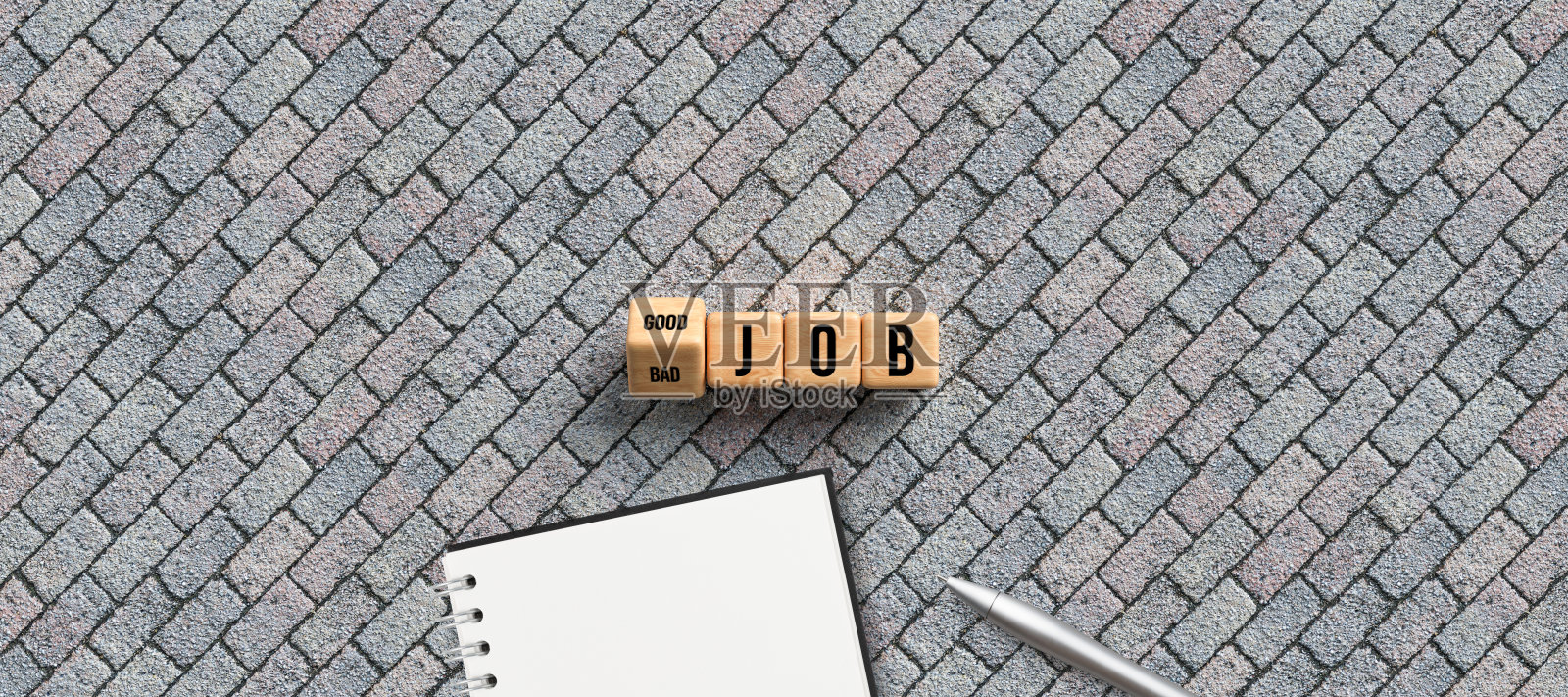 消息为GOOD / BAD JOB的多维数据集照片摄影图片