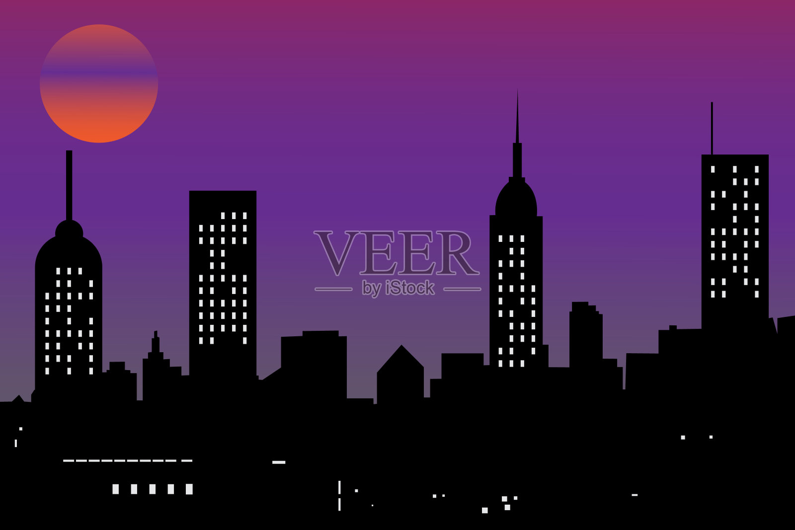 建筑矢量图的剪影插画图片素材