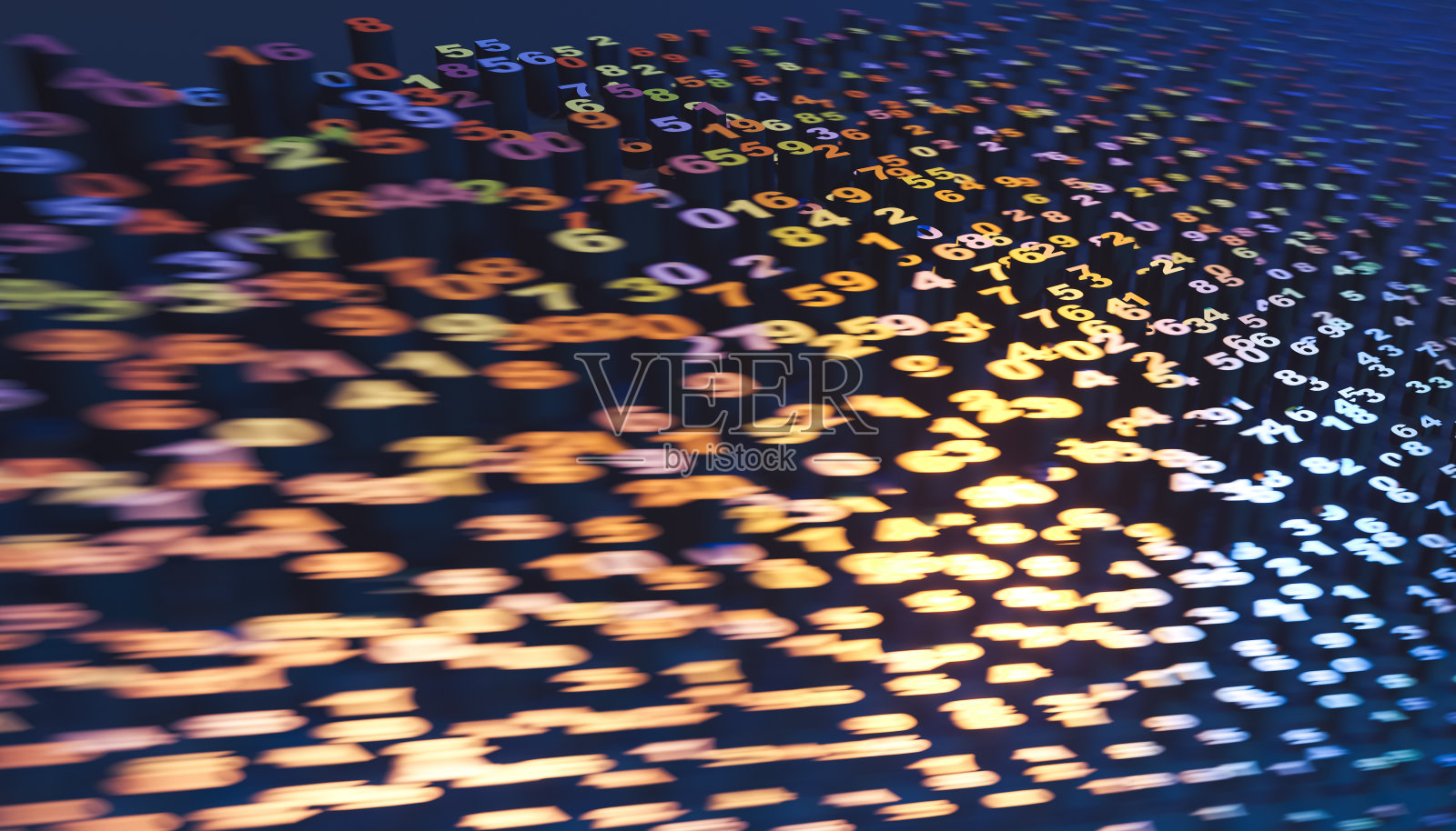 数字背景-蓝色bg - 3d渲染照片摄影图片