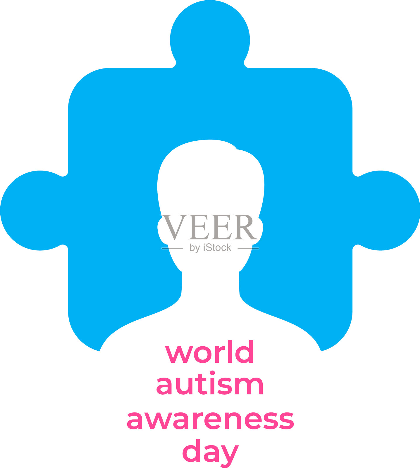 横幅或海报世界自闭症意识日插画图片素材
