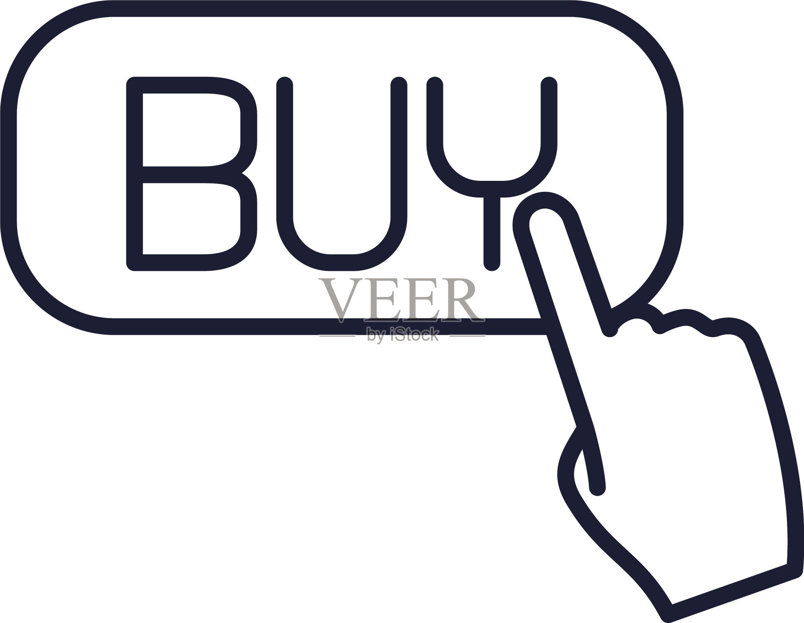 网上购物概念购买按钮和网页光标图标素材