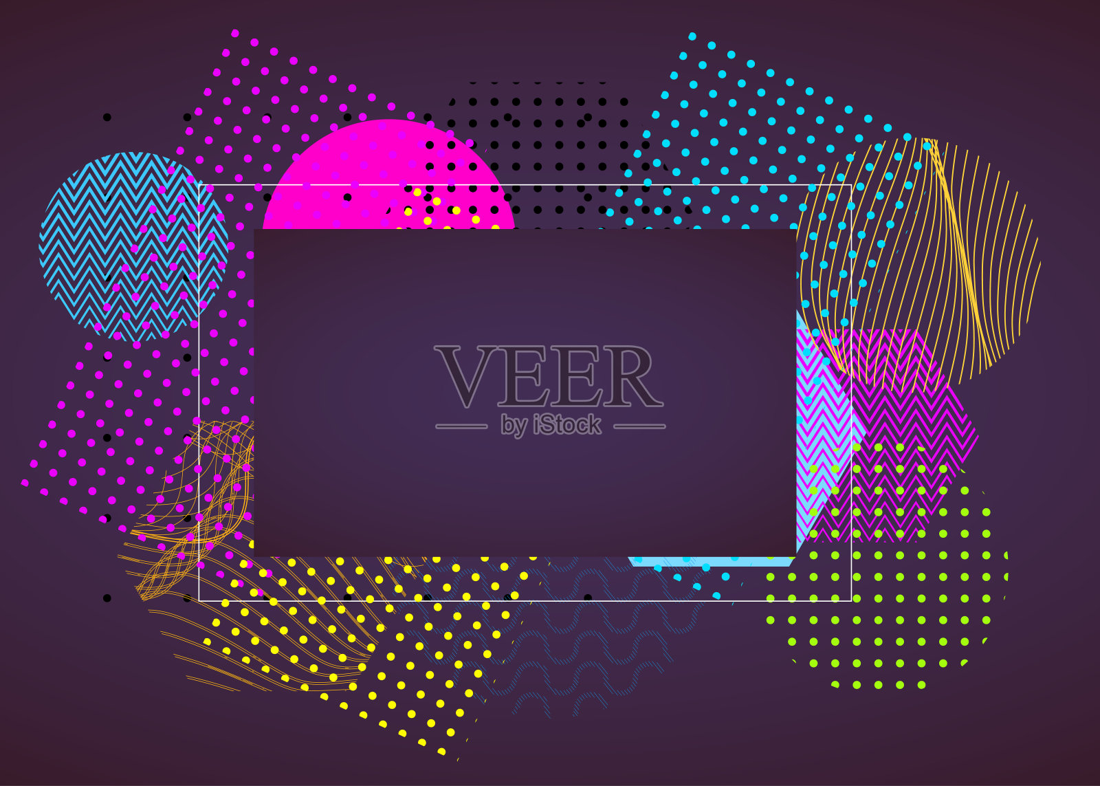 文本的现代艺术框架。动态框架与时尚的几何图形。插画图片素材