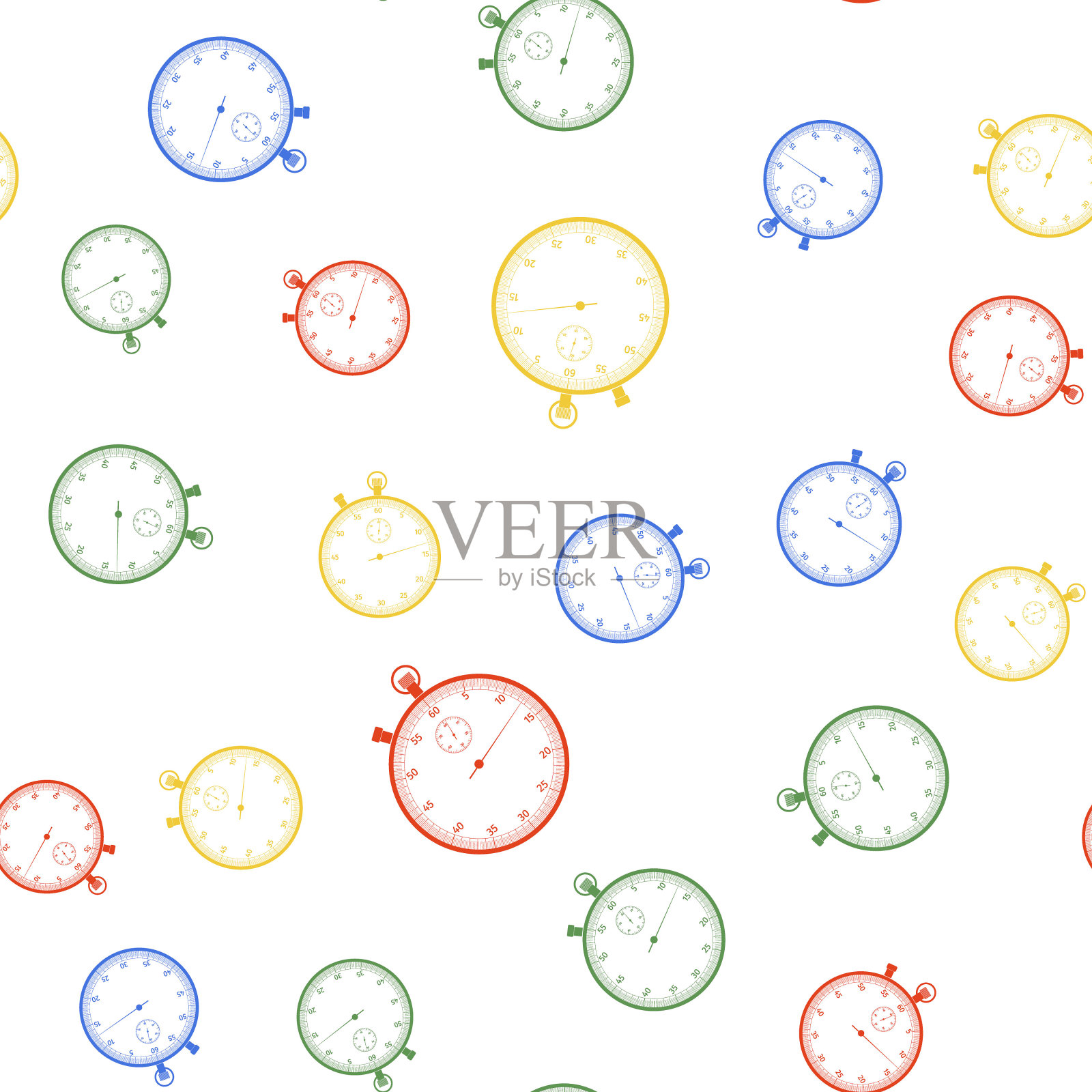 白色背景上的经典秒表图标插画图片素材