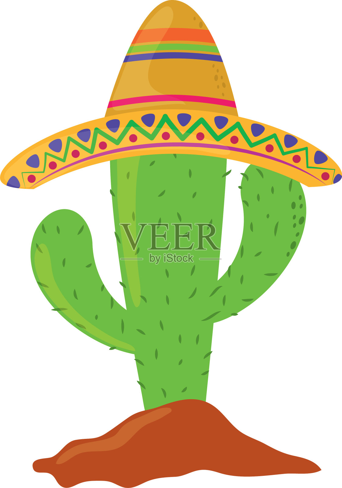 墨西哥五月五日节的沙仙人掌设计元素图片
