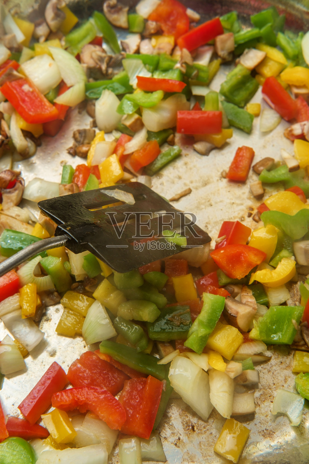 烹饪甜椒洋葱照片摄影图片