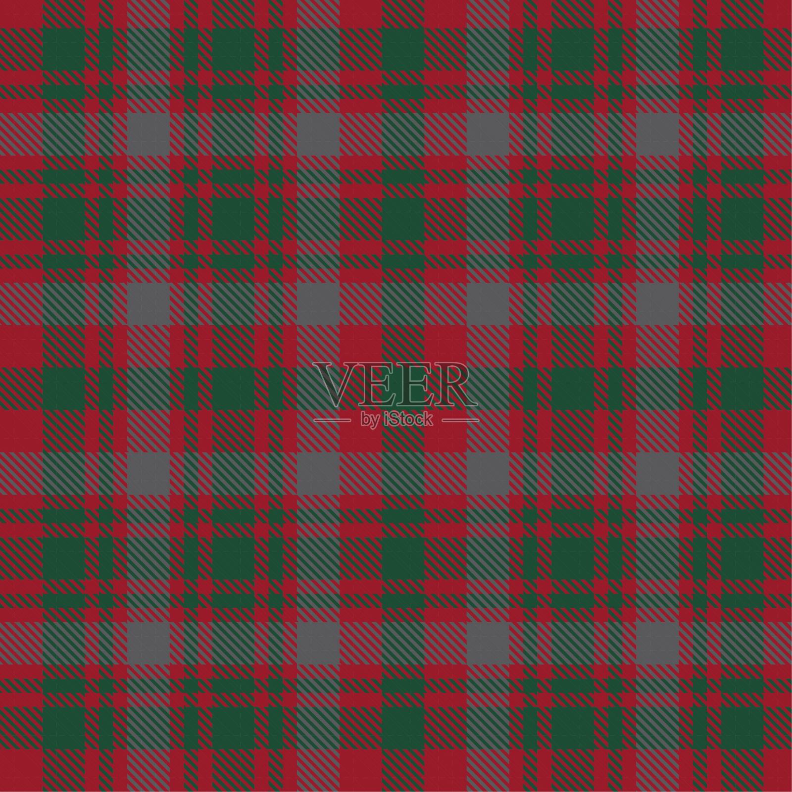 圣诞格子呢格子无缝格子图案插画图片素材