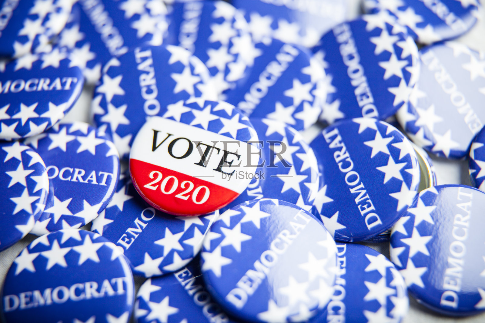 民主党选举按钮2020照片摄影图片