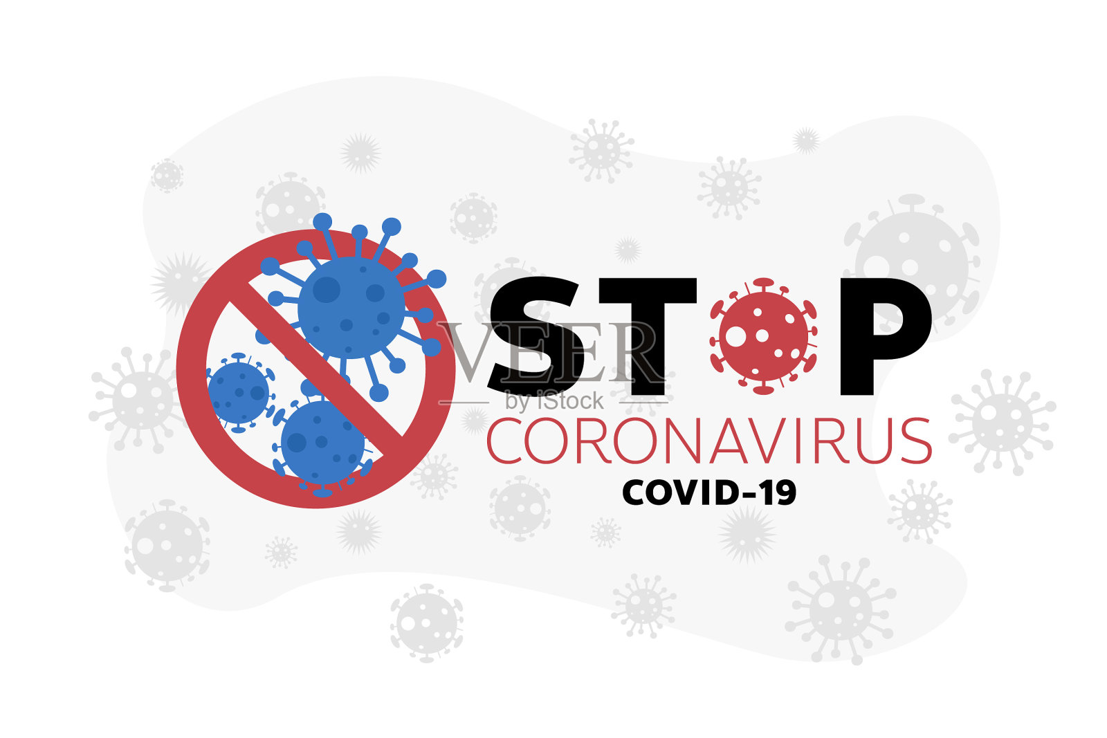 标志警告冠状病毒停止横幅插画图片素材
