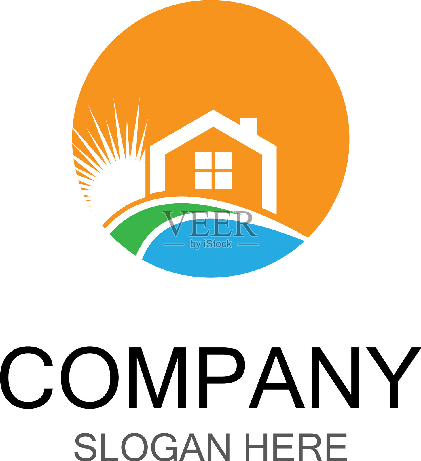 房子象征插画图片素材