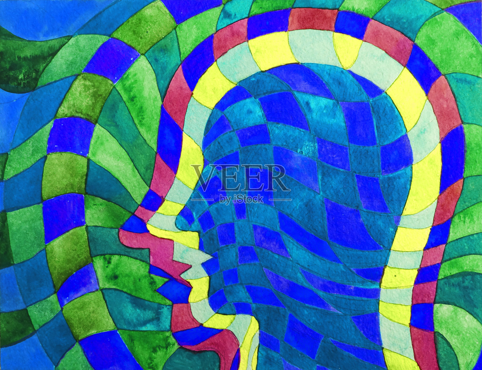 精神上的启迪。的灵魂。一个人的精神身体。插画图片素材