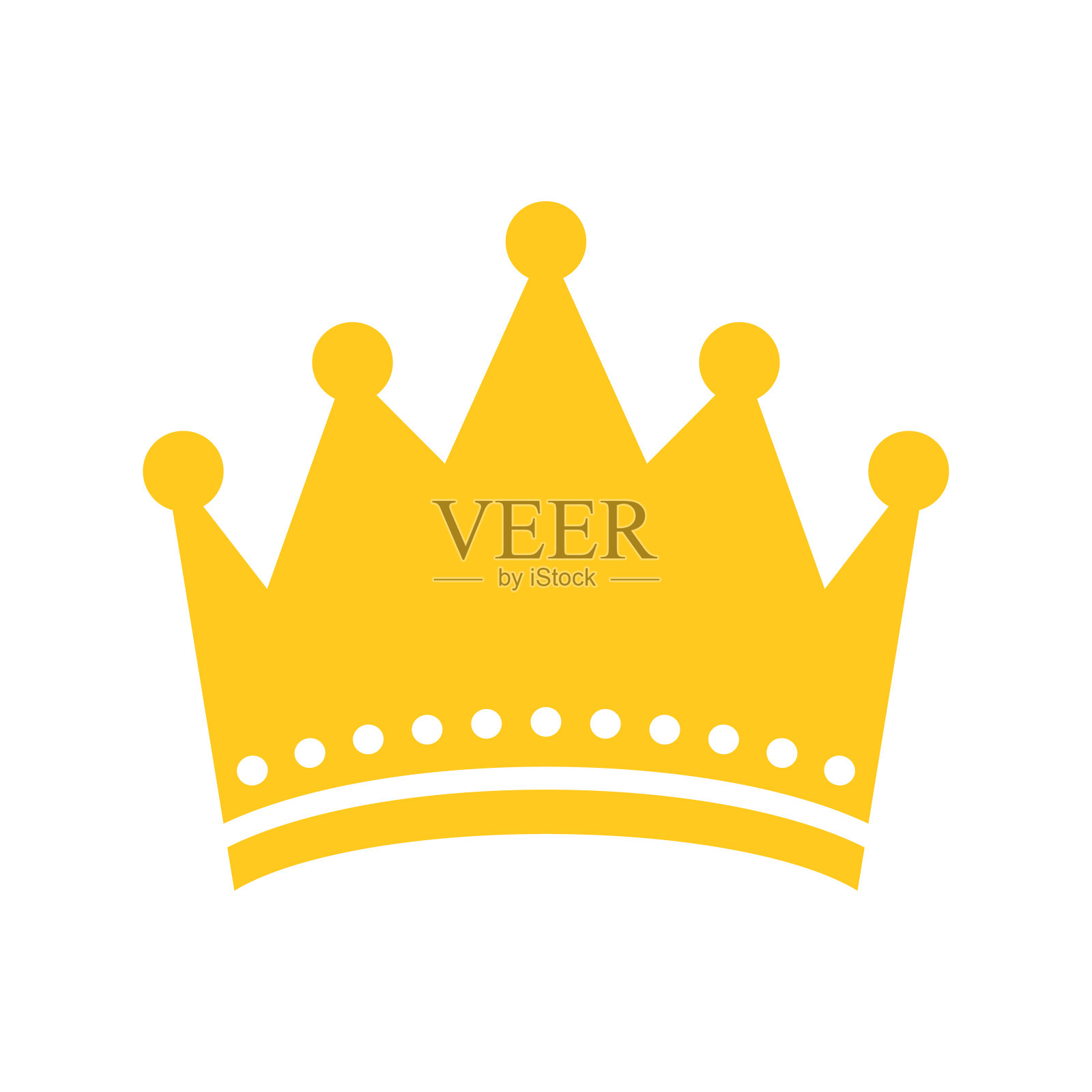 Quolity花冠。金皇冠。皇家皇冠图标。的皇冠。矢量插图。插画图片素材