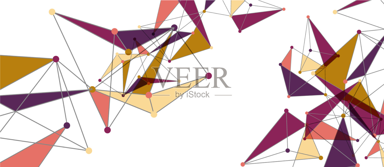 线点连接三角技术插画图片素材