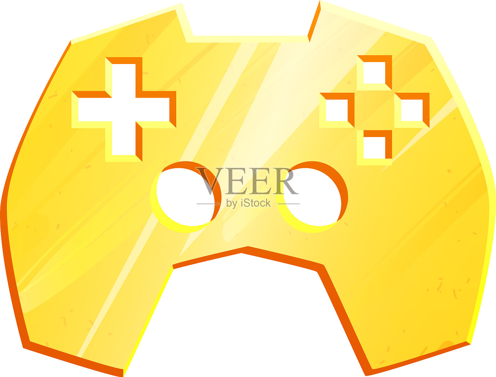 金色手柄图标休闲娱乐标志插画图片素材