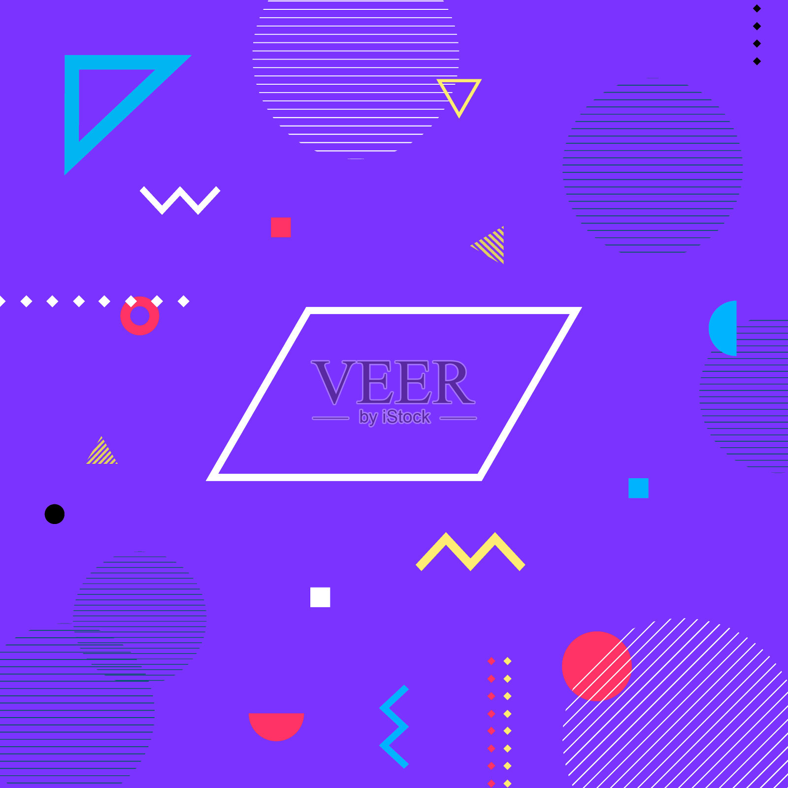 抽象多彩的艺术背景。平面几何风格和线条设计元素。矢量图插画图片素材