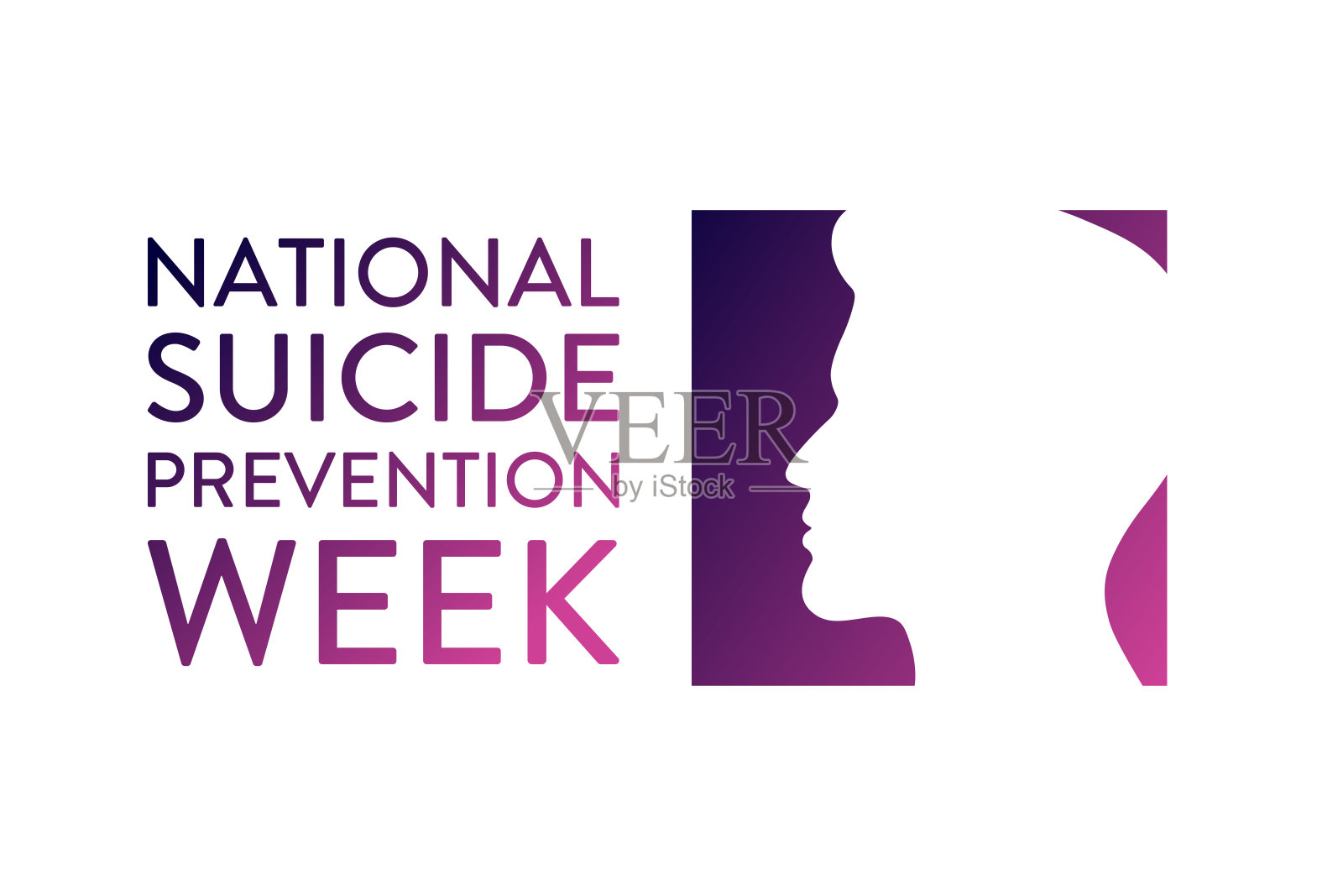 全国预防自杀周。节日的概念。模板的背景,旗帜,卡片,海报与文字题词。向量EPS10插图。插画图片素材