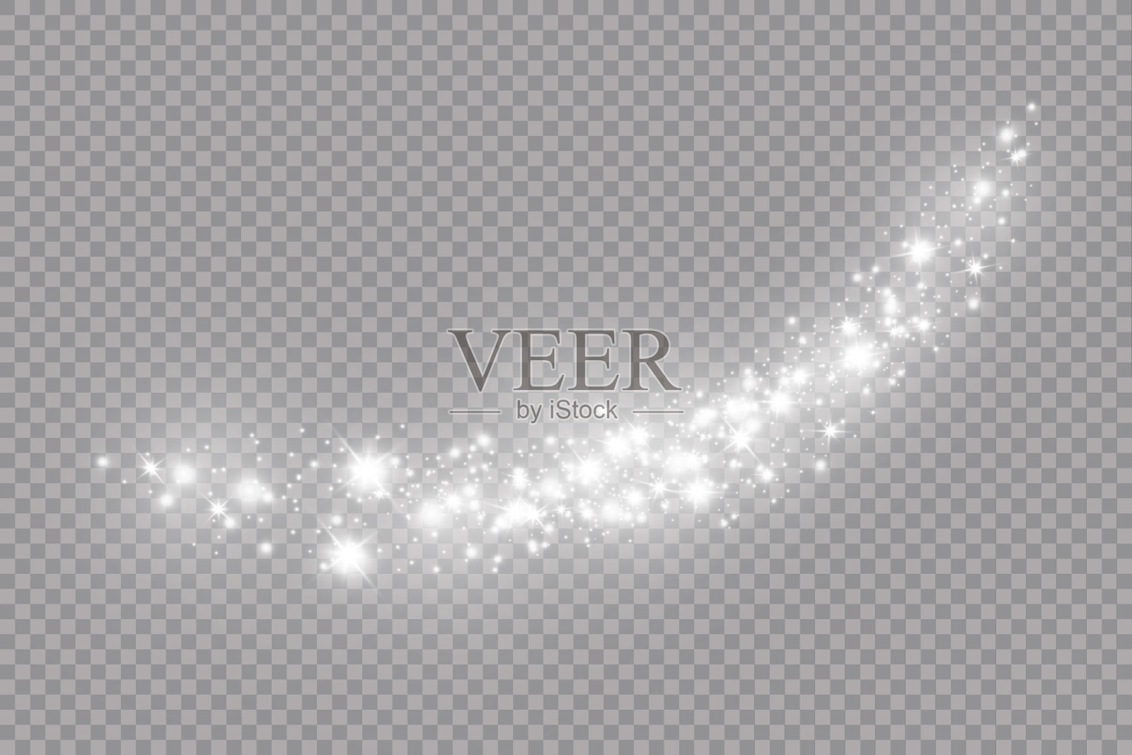 光辉光效果星星爆发与孤立的亮点在透明的背景。设计元素图片