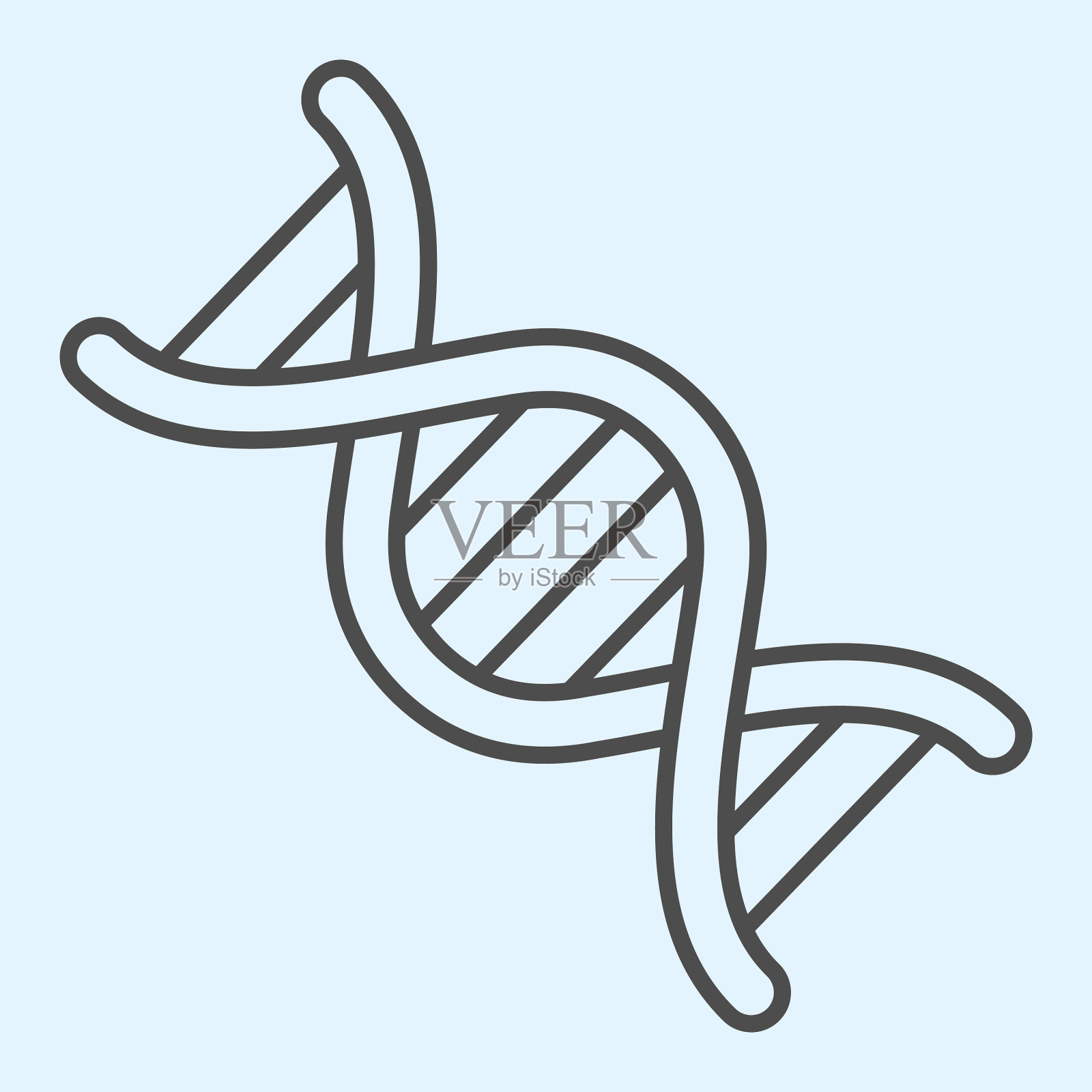 DNA链细线标志遗传医学和插画图片素材