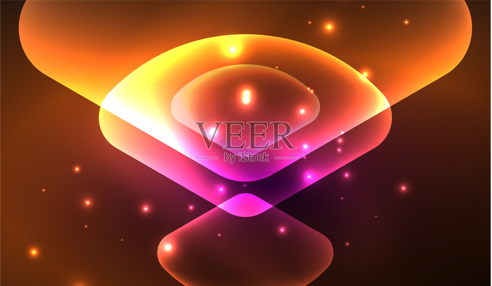 发光的霓虹灯闪亮透明抽象几何插画图片素材