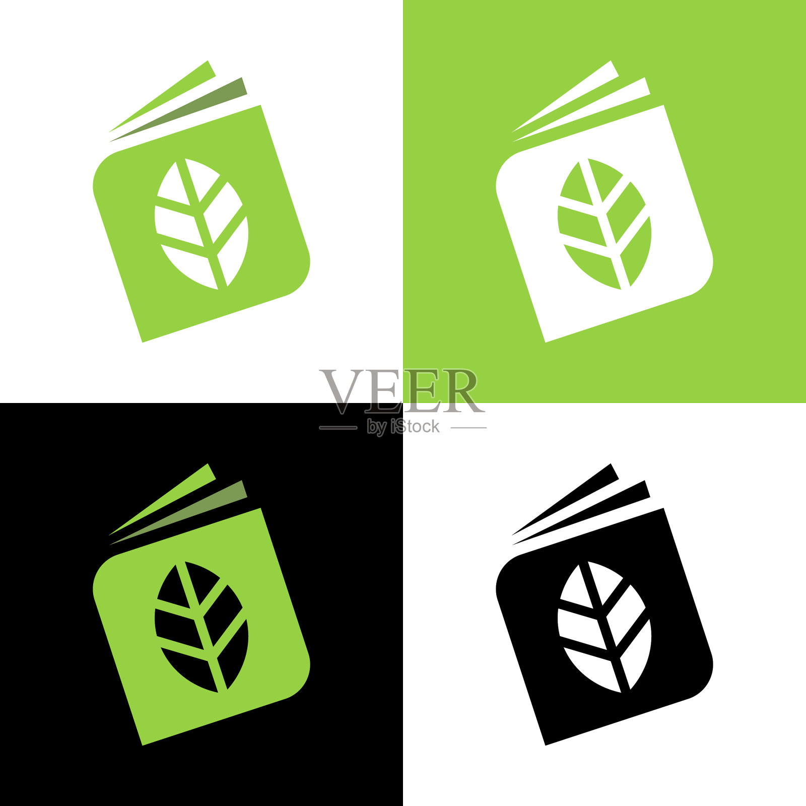 生态书图标树教育符号农业书插画图片素材