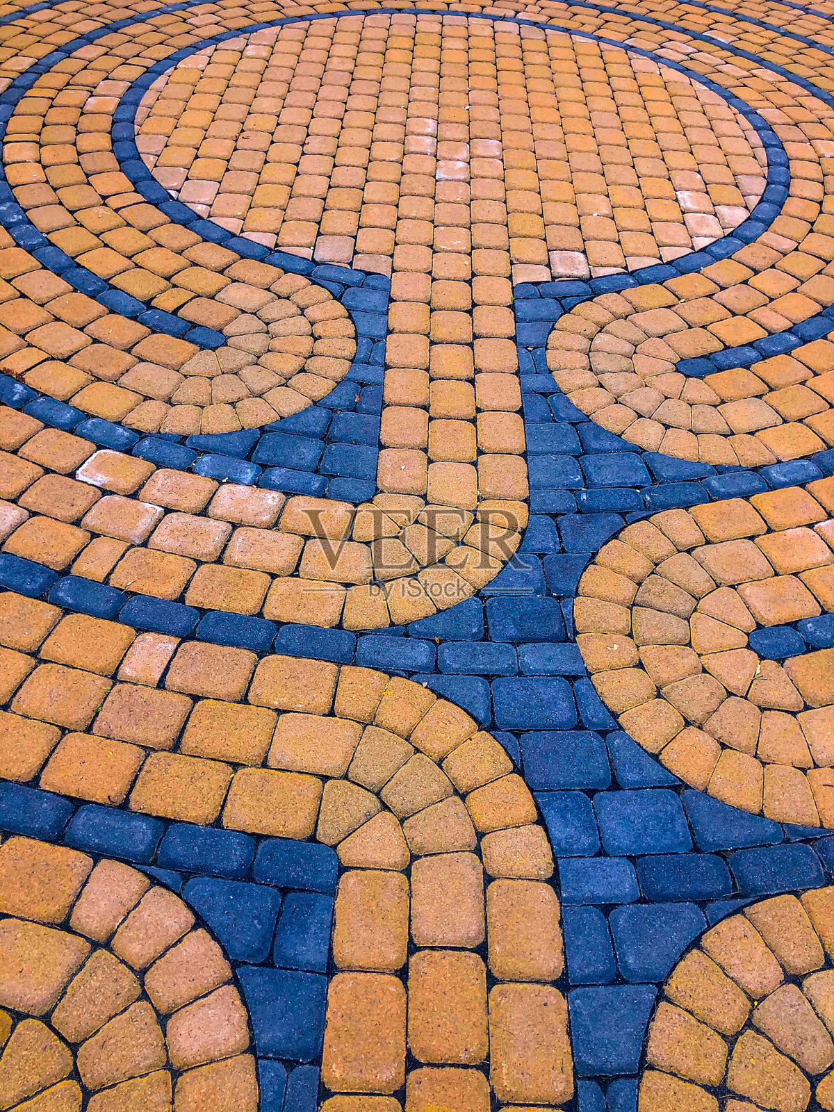 蓝色和橙色的砖设计背景照片摄影图片