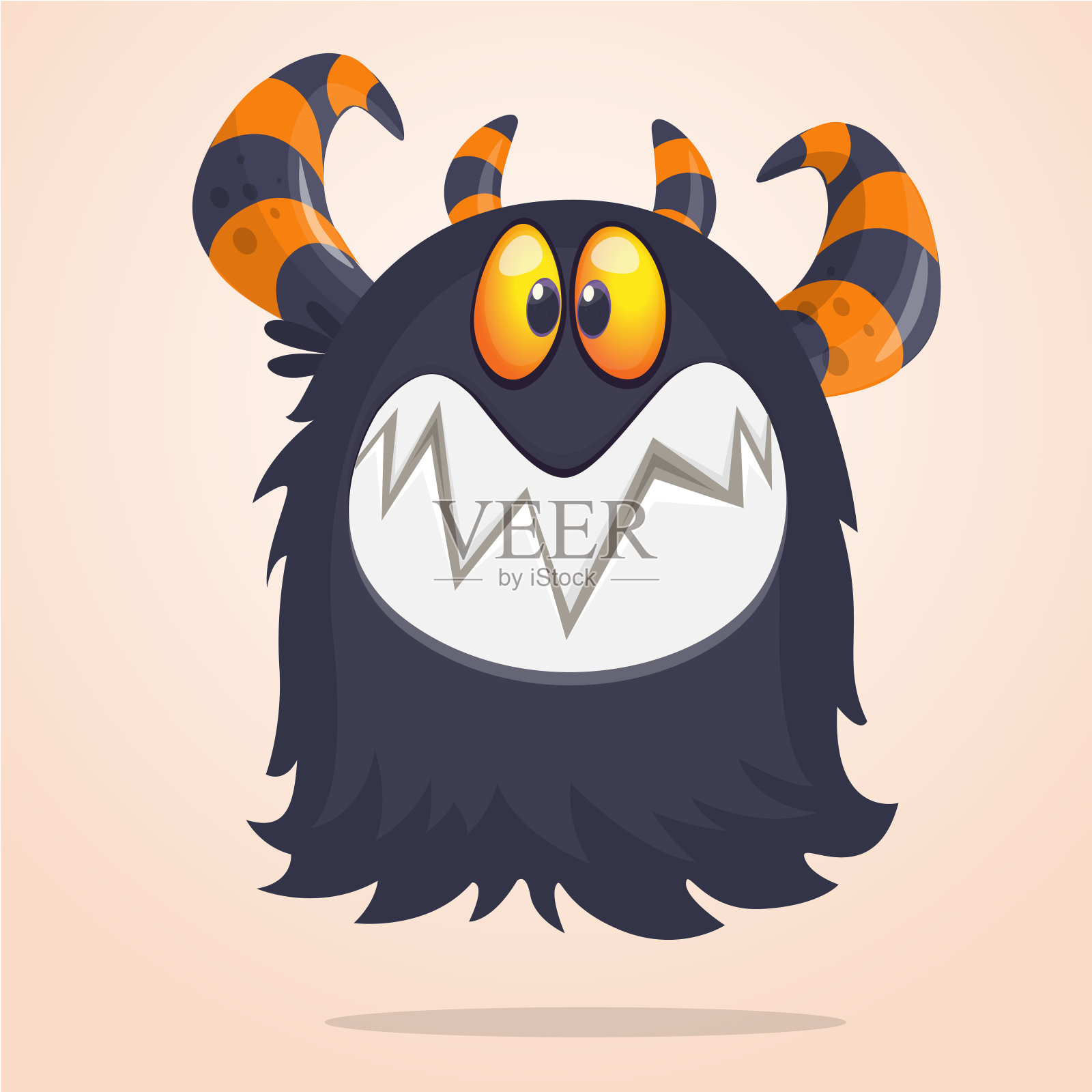 快乐的卡通怪物角色。万圣节的矢量图插画图片素材