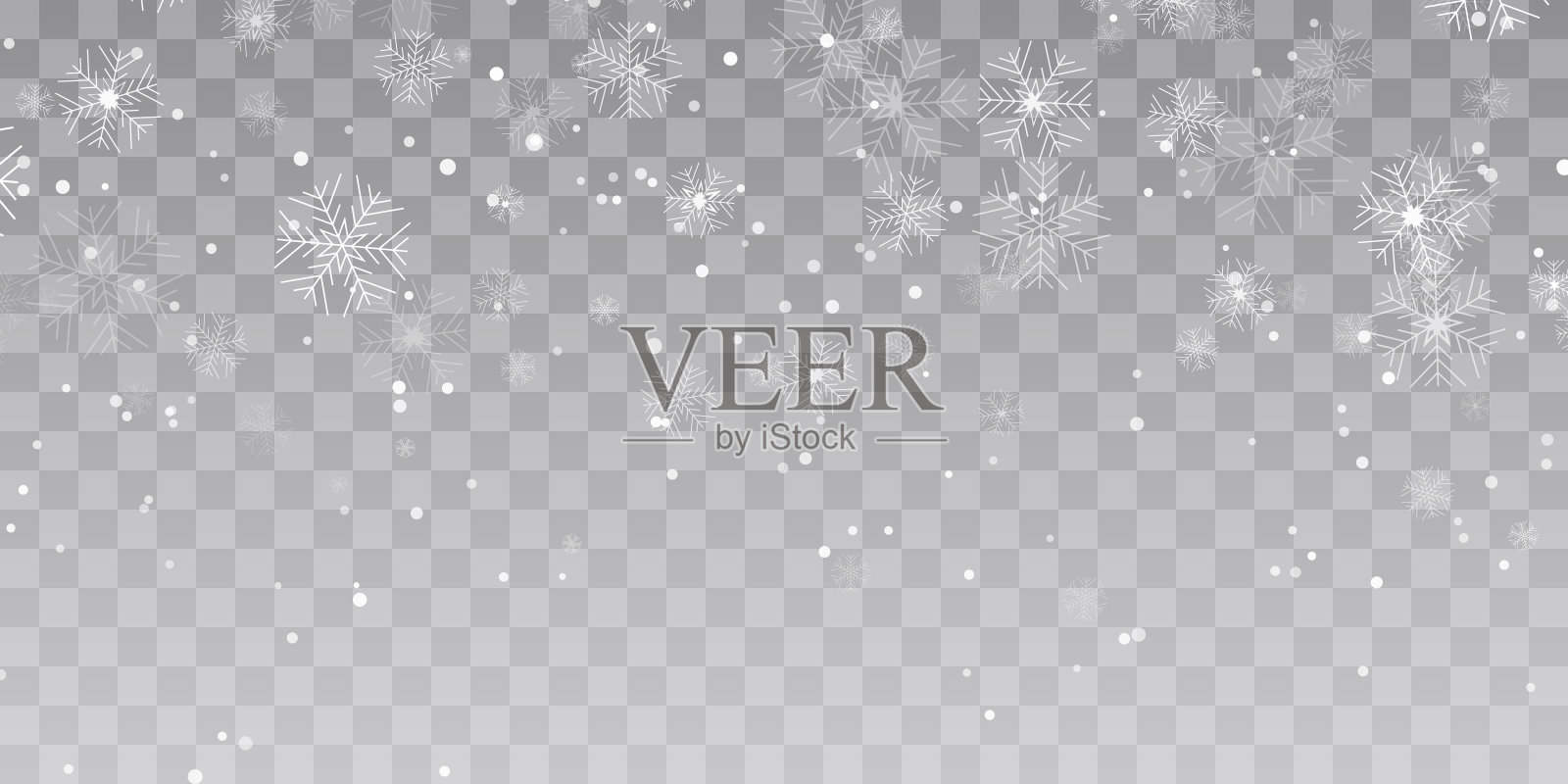 矢量大雪,雪花有不同的形状和形式。雪花飘飘,雪花飘飘。下降的圣诞节插画图片素材