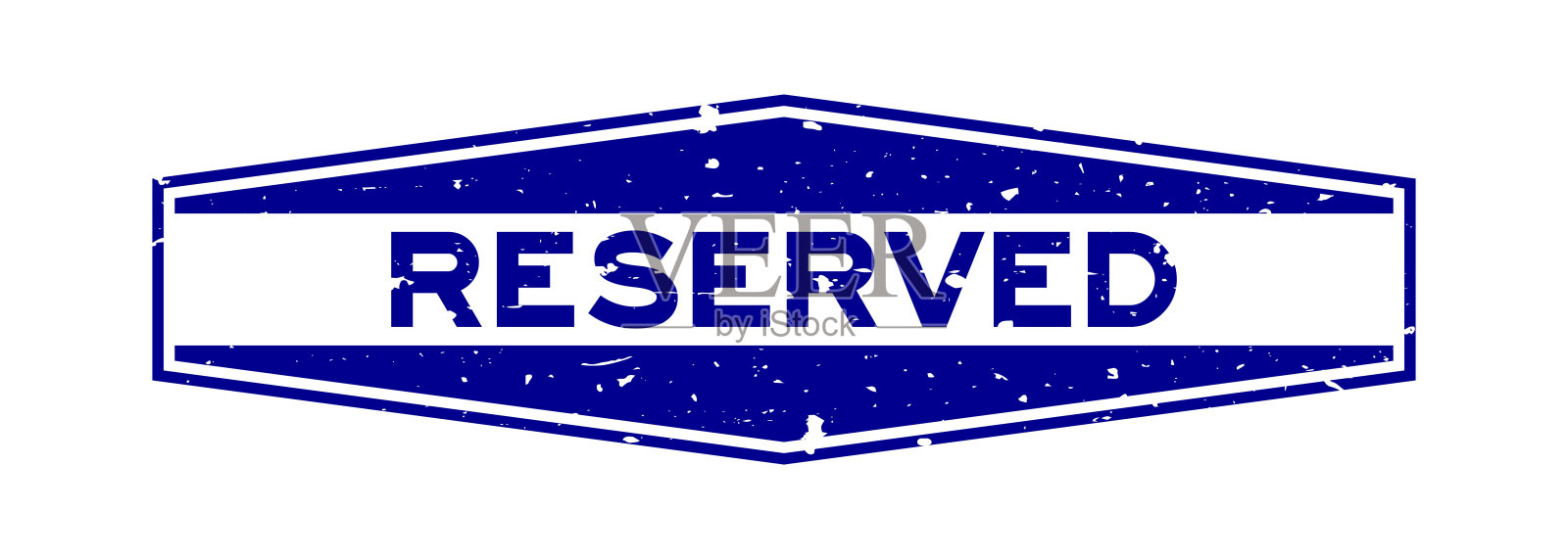 垃圾蓝色保留字六边形橡胶印章印章在白色背景插画图片素材