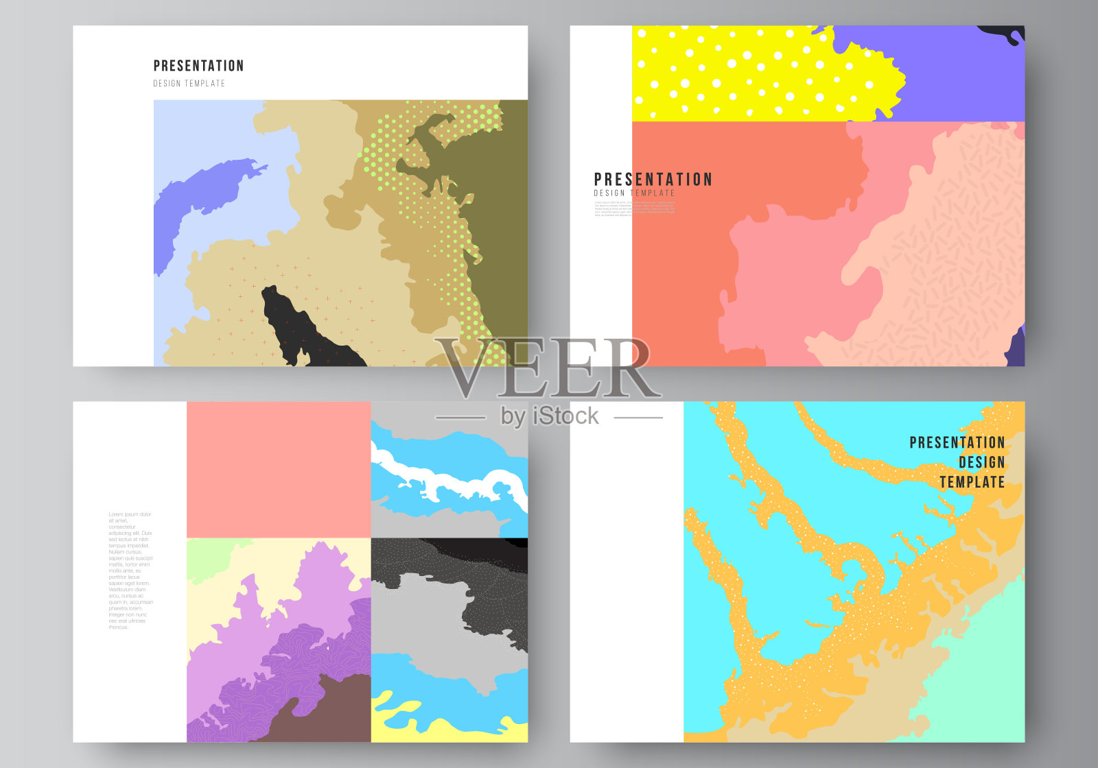 矢量布局演示幻灯片设计模板,多用途演示手册模板,宣传册封面。日文图案模板。亚洲风格的景观背景装饰。设计模板素材
