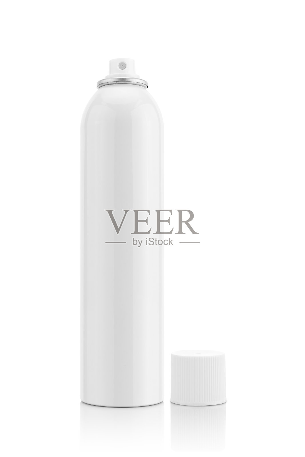 白色铝喷雾瓶的保健产品设计模型孤立在白色背景照片摄影图片