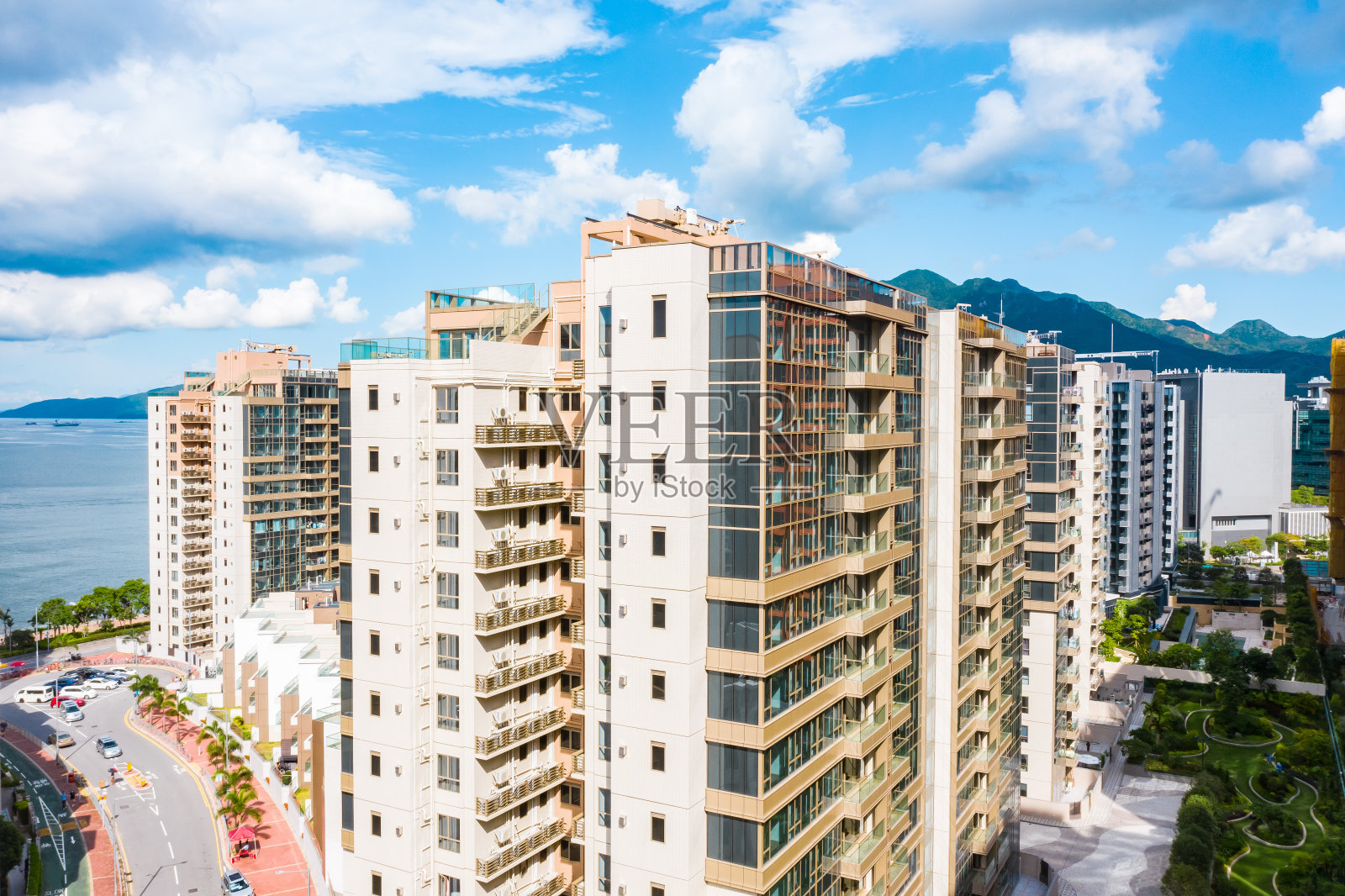 香港白石角拥挤的公寓楼照片摄影图片