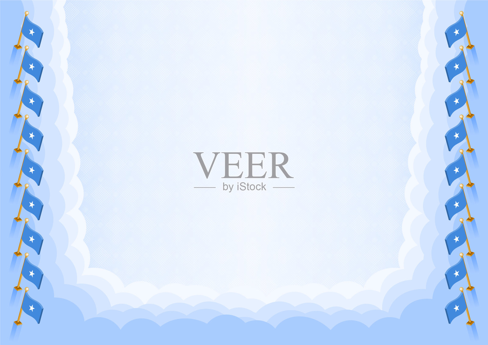 水平框架和索马里旗边界插画图片素材