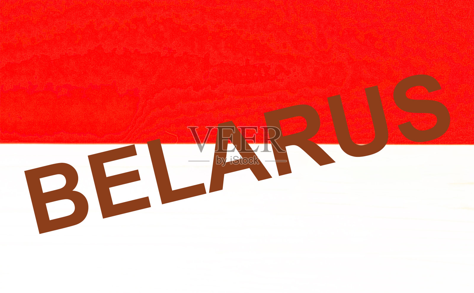 白俄罗斯文字上新设白旗和旗照片摄影图片