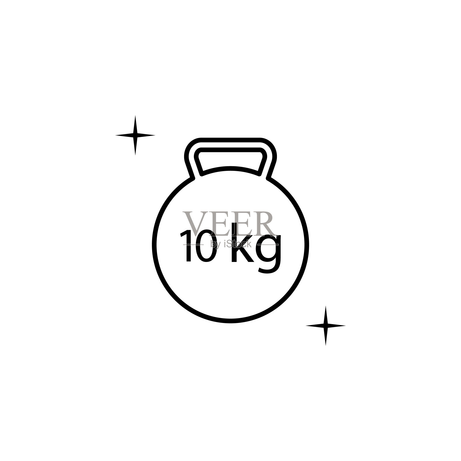 哑铃,手图标。运动元素细线图标插画图片素材