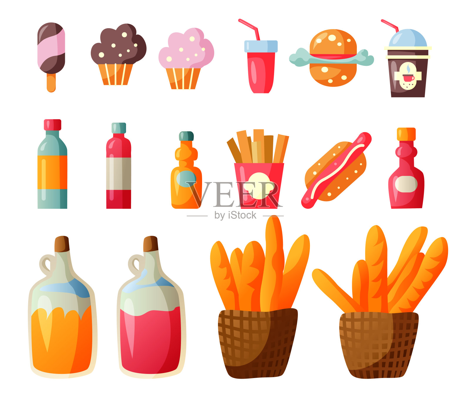 快餐插画图片素材