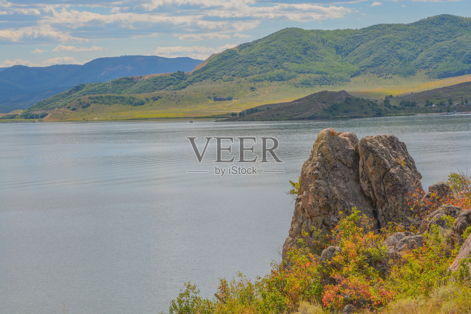 科罗拉多落基山脉的驿站水库的美丽景色。照片摄影图片