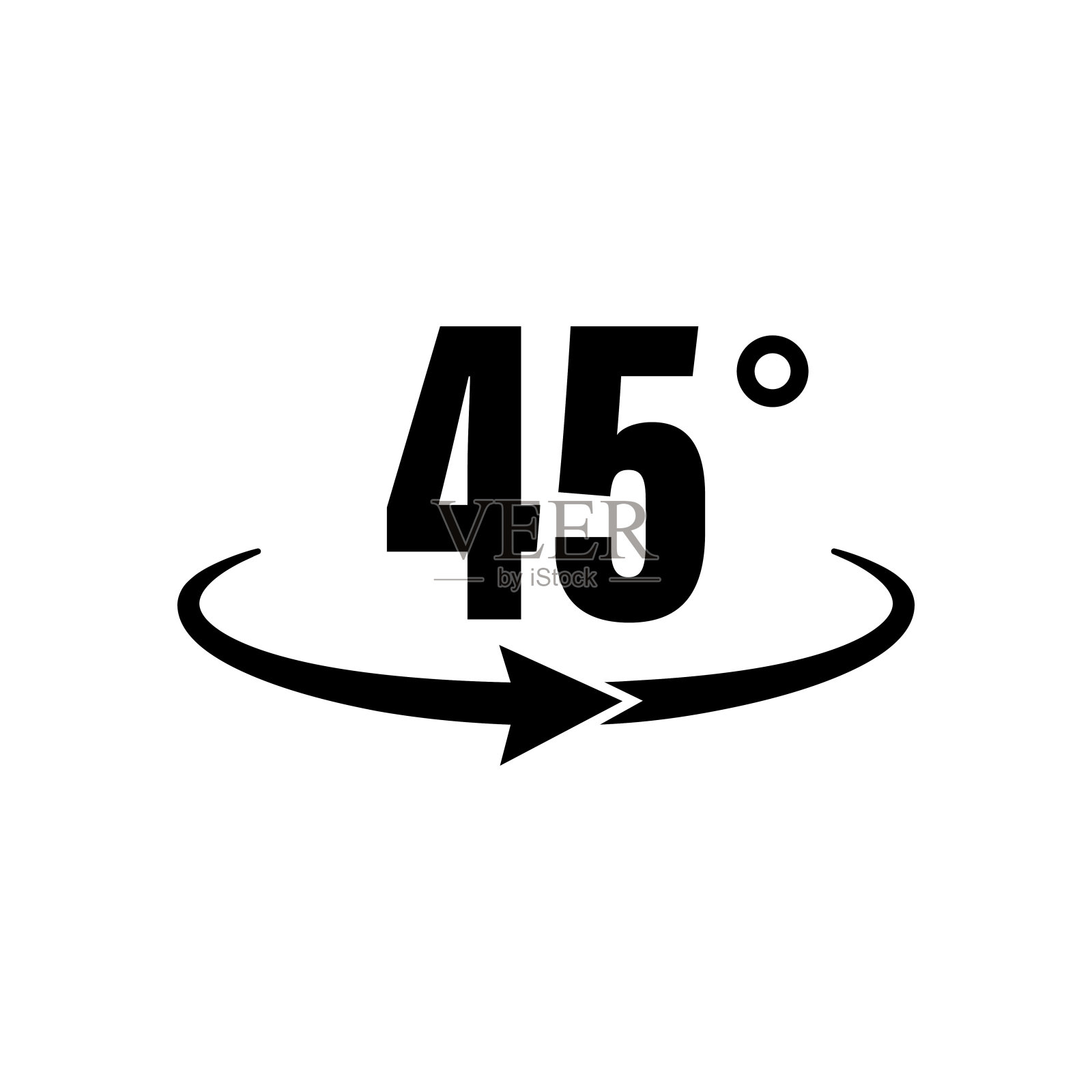 45度角图标。几何数学符号。旋转的象征。矢量在孤立的白色背景。每股收益10。插画图片素材